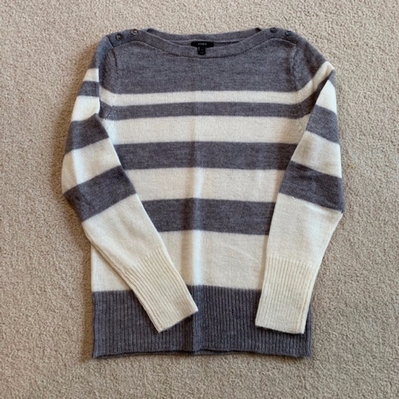 NWOT, J.Crew Striped Boatneck Sweater - Picture 1 of 8